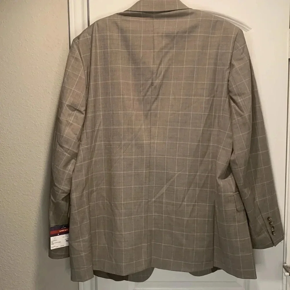 Stafford Men’s Blazer 50R Classic Fit Windowpane NWT
